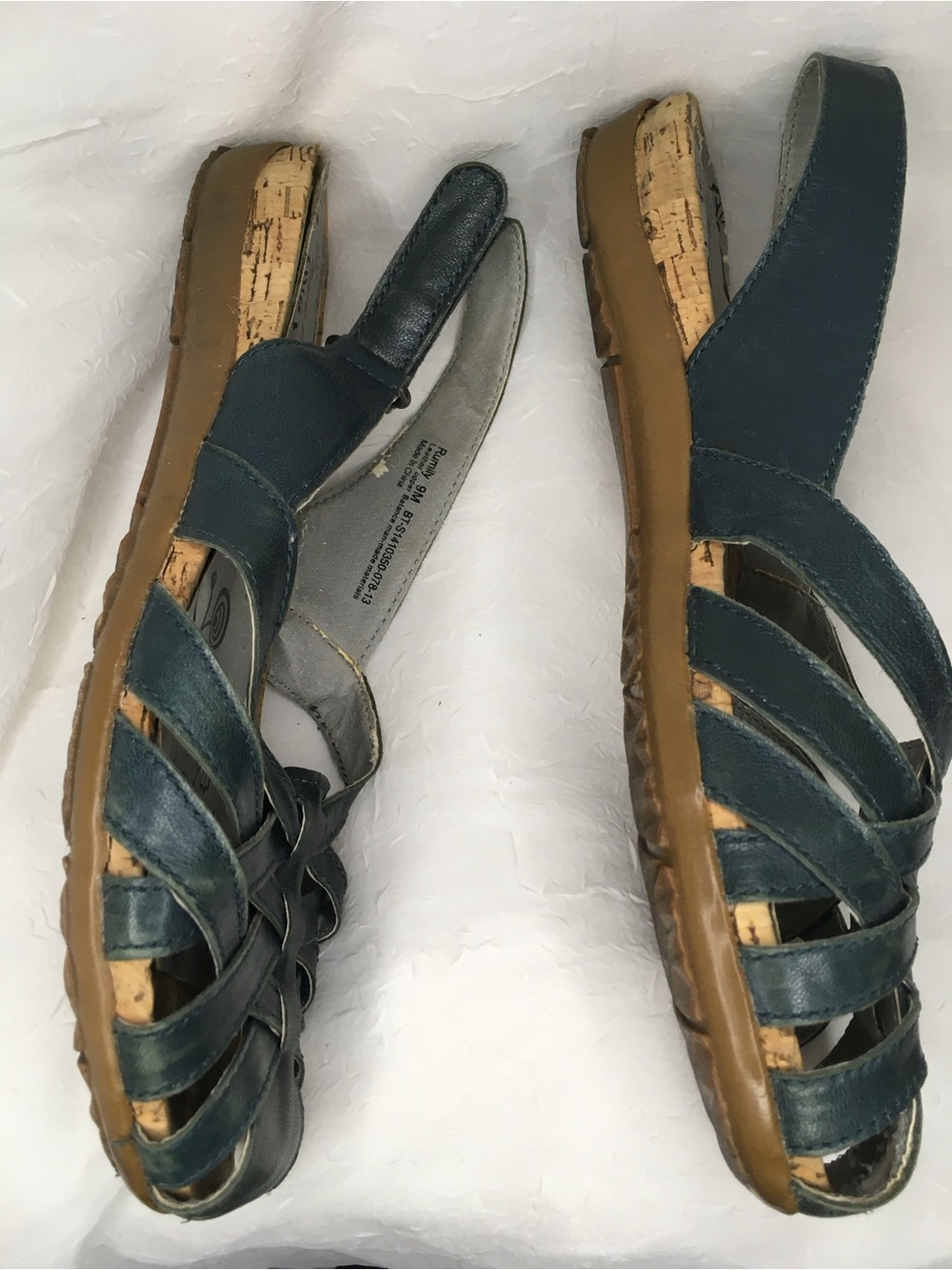 Blue Leather BareTraps Rumily Slingback Closed Toe Comfort Sandals -9M- - Picture 7 of 9